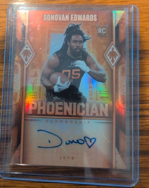 2025 Panini Phoenix #PHP-DES Donovan Edwards Phoenician Penmanship Auto RC — front