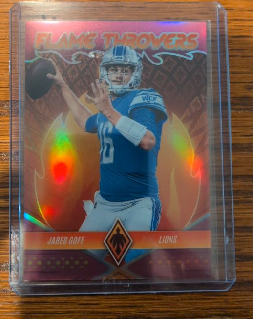 2022 Panini Phoenix #FT-17 Jared Goff Flame Throwers — front