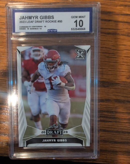 2023 Leaf Draft #50 Jahmyr Gibbs — front
