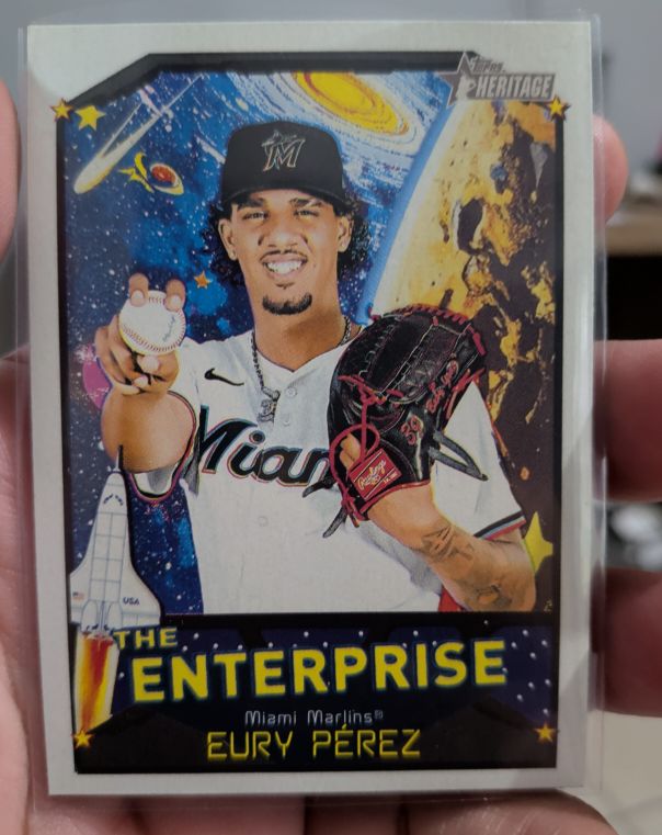 2026 Topps Heritage #TE-EP Eury Pérez The Enterprise Miami Marlins — front