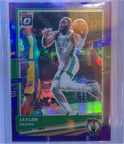 2020-21 Panini Donruss Optic #127 Jaylen Brown Purple Prizm Boston Celtics — front