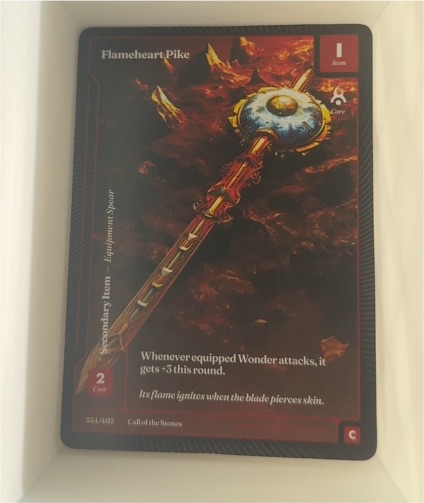 2002 Warlord Saga of the Storm #334 Flameheart Pike — front
