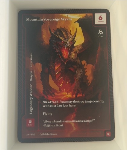 Wonders of the First Mountain Sovereign Wyrm #191 Call of the Stones — front