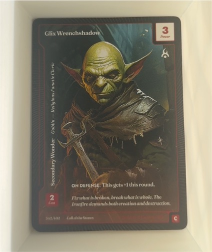 2025 Wonders of the First #312 Glix Wrenchshadow — front