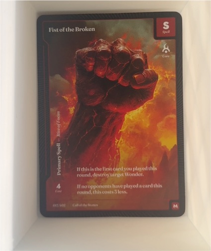 2024 Wonders of the First #017 Fist of the Broken — front