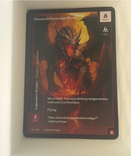 Call of the Stones Mountain Sovereign Wyrm #191 — front