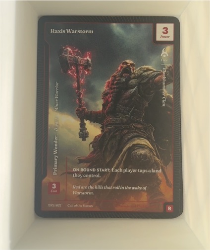 Wonders of the First Call of the Stones #203 Raxis Warstorm — front