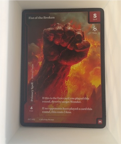 2024 Wonders of the First #017 Fist of the Broken — front