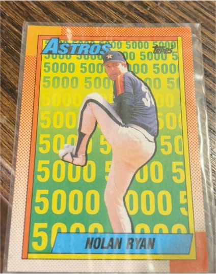1990 Topps #4 Nolan Ryan Houston Astros 5000 Strikeouts — front
