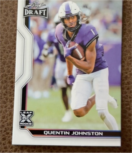 2023 Leaf Draft #B1-10 Quentin Johnston — front