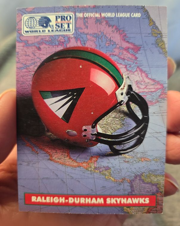 1991 Pro Set World League #8 Raleigh-Durham Skyhawks — front
