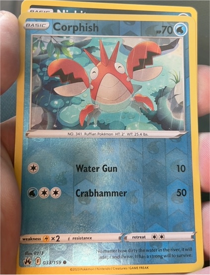 2023 Pokémon Crown Zenith #033 Corphish — front