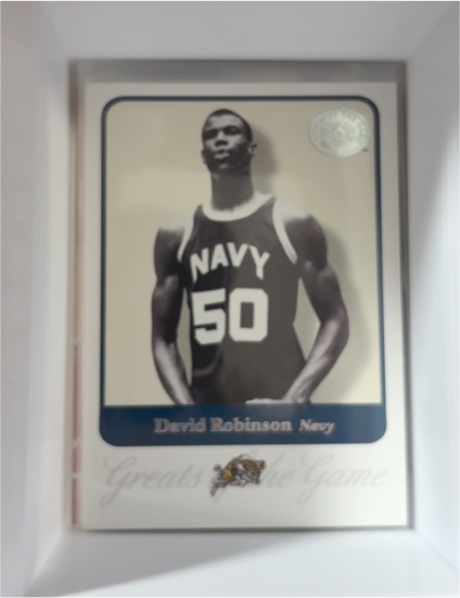 2001 Fleer Greats of the Game #20 David Robinson Navy Midshipmen — front