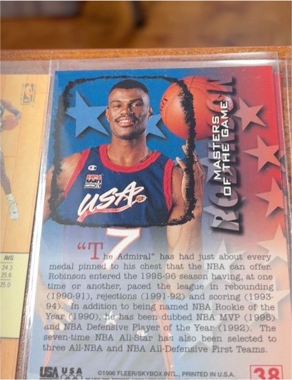 1996 Fleer Team USA Special Issue Masters of the Game #38 David Robinson — front