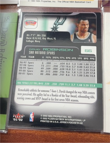 2001-02 Fleer #66 David Robinson — front