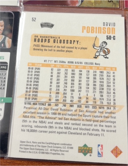 1995-96 Upper Deck Collector's Choice #50-C David Robinson — front