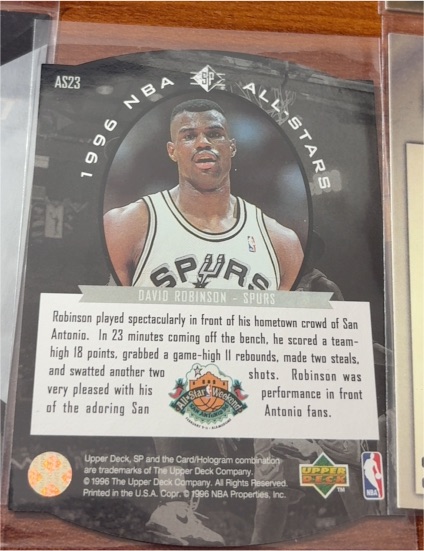 1996 Upper Deck SPx #AS23 David Robinson — front