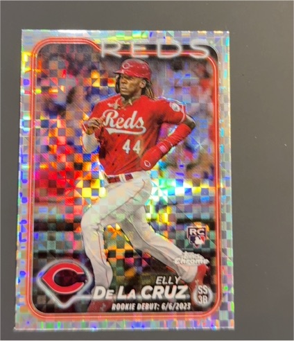 2024 Topps Chrome Update #USC150 Elly De La Cruz Rookie Debut X-Fractor — front