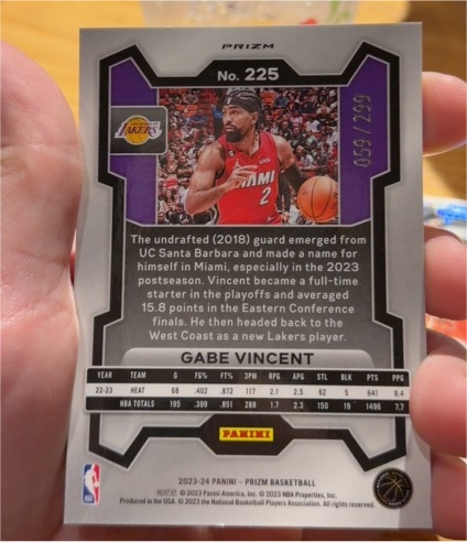 2023-24 Panini Prizm #225 Gabe Vincent — front