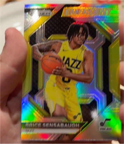 2023-24 Panini Prizm #6 Brice Sensabaugh Emergent Silver Prizm Utah Jazz Rookie — front