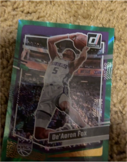 2023-24 Donruss #126 De'Aaron Fox Green Laser — front