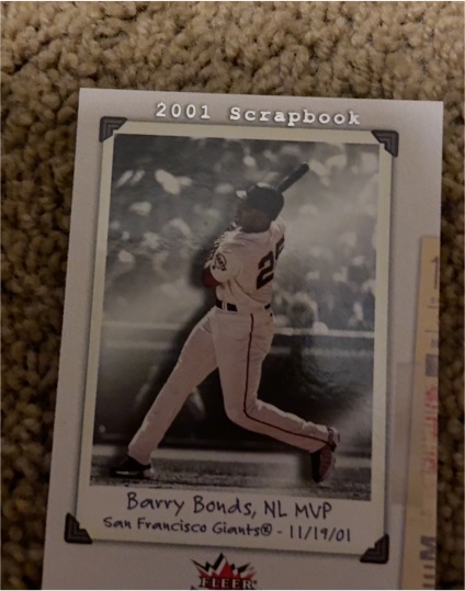2002 Fleer Triple Crown #248 Barry Bonds 2001 Scrapbook — front