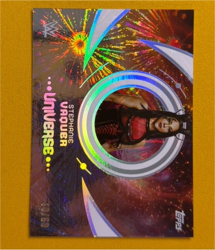 2025 Topps WWE Universe #117 Stephanie Vaquer Galaxy Parallel — front