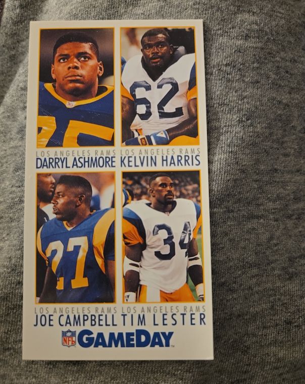 1992 GameDay #495 Los Angeles Rams Rookies 4-in-1 Darryl Ashmore Kelvin Harris Joe Campbell Tim Lester — front