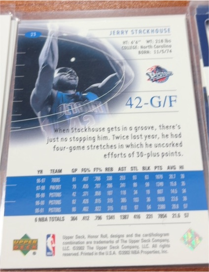 2003-04 Upper Deck Lego Gold #17 Jerry Stackhouse — front