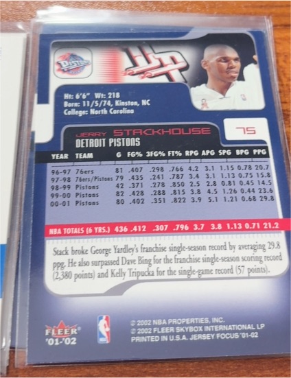 2001-02 Fleer #75 Jerry Stackhouse — front