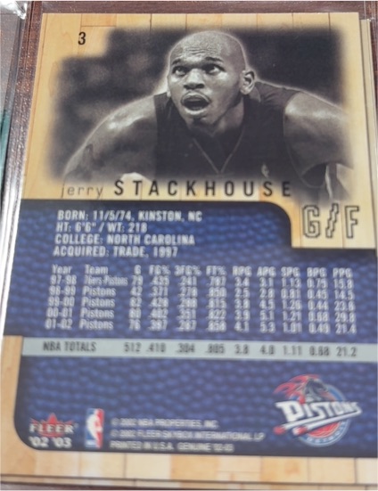 2001-02 Fleer #3 Jerry Stackhouse — front