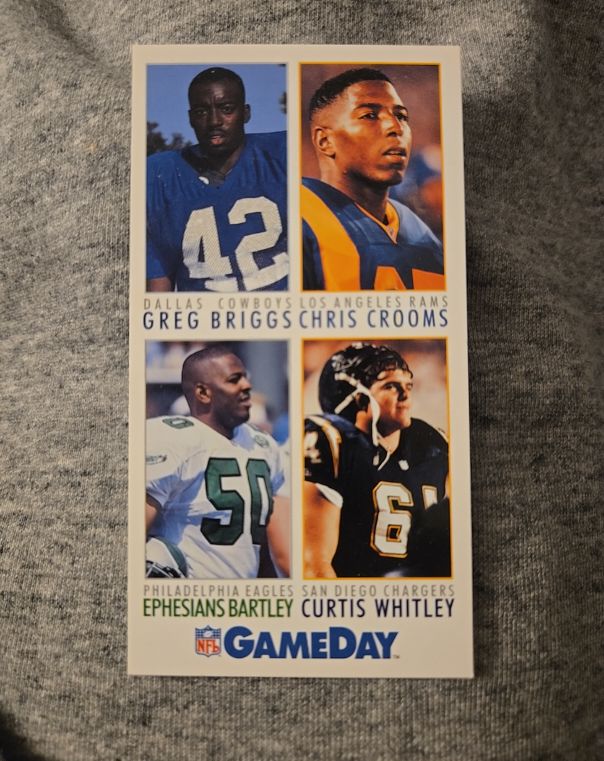 1992 GameDay #204 Greg Briggs / Chris Crooms / Ephesians Bartley / Curtis Whitley — front