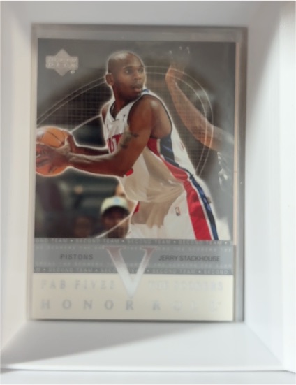 2002-03 Upper Deck Honor Roll Fab Fives Jerry Stackhouse #V Pistons — front