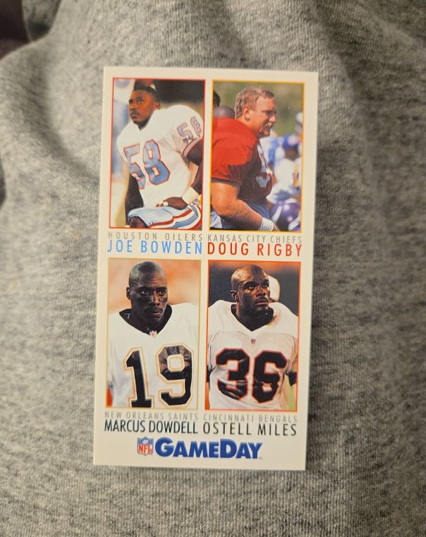 1992 Gameday #155 Joe Bowden / Doug Rigby / Marcus Dowdell / Ostell Miles — front