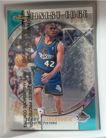 1999-00 Topps Finest #249 Jerry Stackhouse Finest Edge Detroit Pistons — front