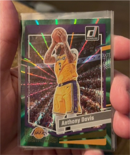 2023-24 Panini Donruss #130 Anthony Davis Green Laser — front