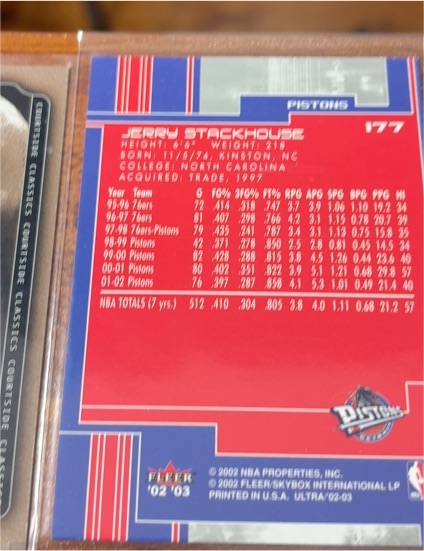 2002 Fleer Ultra #77 Jerry Stackhouse — front