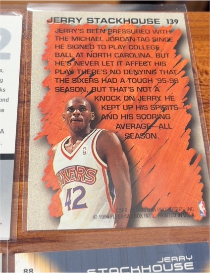 1996 Fleer #139 Jerry Stackhouse — front