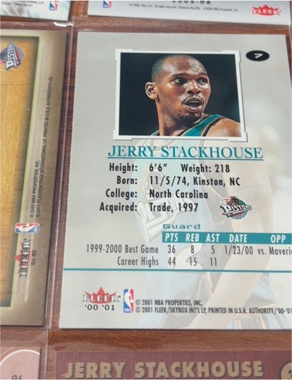 2000-01 Fleer #7 Jerry Stackhouse — front