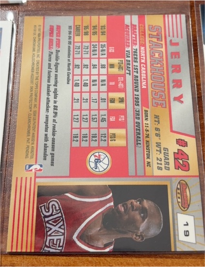 1995 Fleer #42 Jerry Stackhouse — front