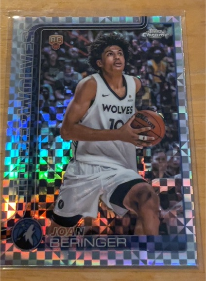 2025-26 Topps Chrome #267 Joan Beringer X-Fractor Rookie Minnesota Timberwolves — front
