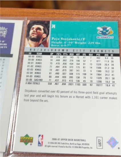 1996-97 Upper Deck #677 Peja Stojakovic — front