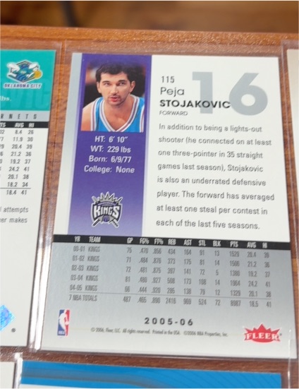 2005-06 Fleer #115 Peja Stojakovic — front