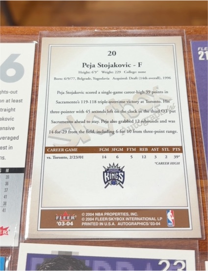2003-04 Fleer #20 Peja Stojakovic — front