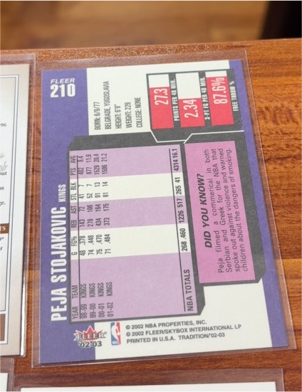2002-03 Fleer #210 Peja Stojakovic — front