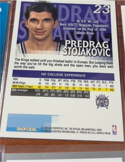 1999-00 Skybox NBA Hoops #23 Predrag Stojakovic — front