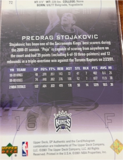 1999 Upper Deck #331 Predrag Stojakovic — front