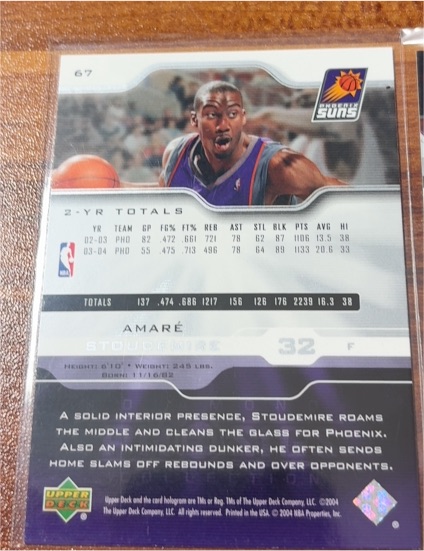 2004-05 Upper Deck Pro Sigs Diamond Collection #67 Amaré Stoudemire — front