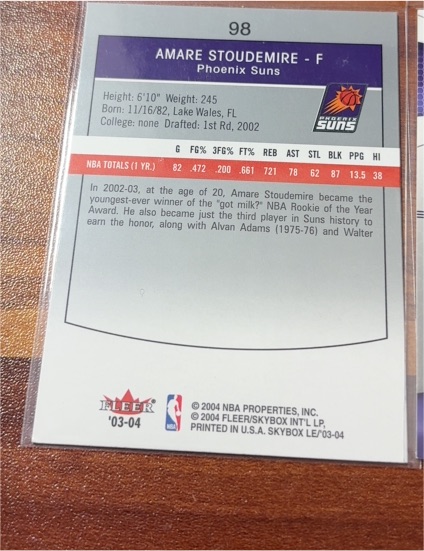 2002-03 Fleer Box Score Debut #98 Amare Stoudemire — front