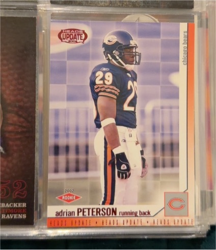 2002 Pacific Heads Update #34 Adrian Peterson Rookie Chicago Bears — front